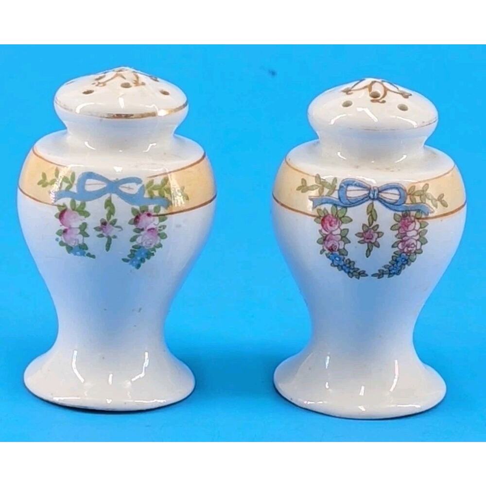 Vintage Noritake Sheridan Porcelain Floral Salt & Pepper Shakers Made In Japan